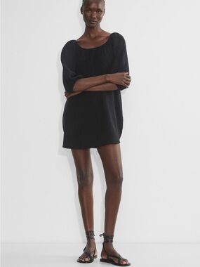 Aritzia Little Moon Black Muslin Dress